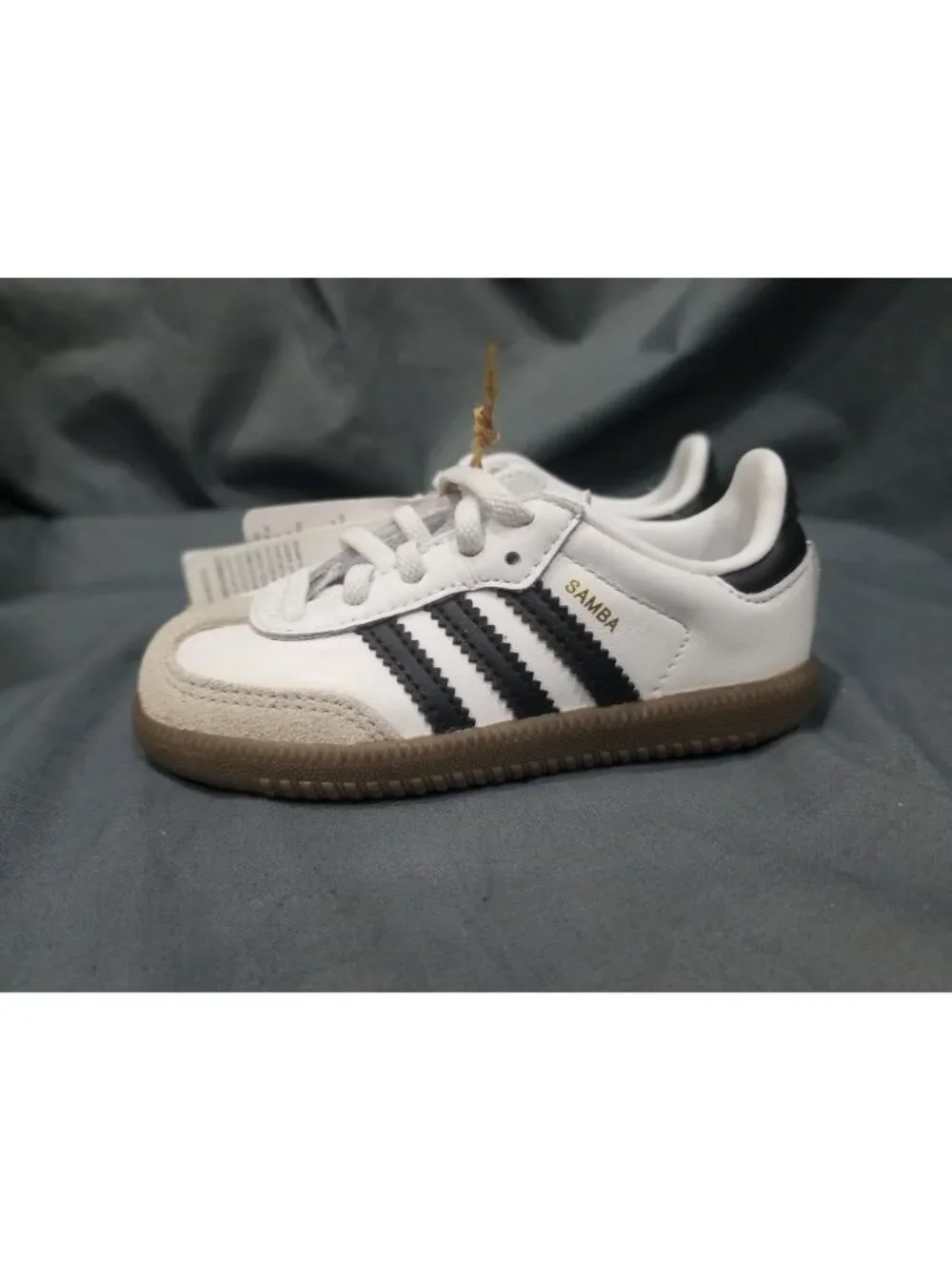 Adidas Samba OG EL I  Sneakers  White Black Size 4 Toddler NEW NO BOX!